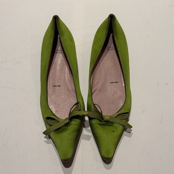 Vera Wang Shoes - Vera Wang Olive Green Flats with Bow